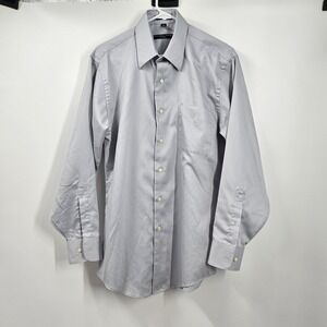 Geoffrey Beene men's  Medium  15.5 32/33 gray long-sleeve‎ buttondown.